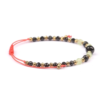 Bransoletka czarny TURMALIN CHRYZOLIT OLIWIN PERIDOT PERYDOT HEMATYT